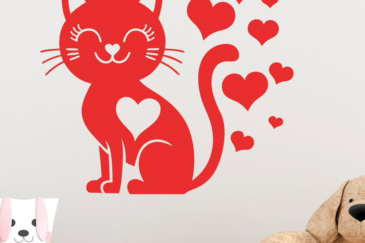 Intra απο ξύλο plywood 3mm-4mm πάχος – Valentine Cat Design 2 Δίασταση  40x30 cm INTRAFABR-115149724