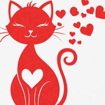 Intra απο ξύλο plywood 3mm-4mm πάχος – Valentine Cat Design 3 Δίασταση  40x30 cm INTRAFABR-115373159 - Image 1