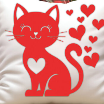 Intra απο ξύλο plywood 3mm-4mm πάχος – Valentine Cat Design 4 Δίασταση  40x30 cm INTRAFABR-115373309 - Image 2