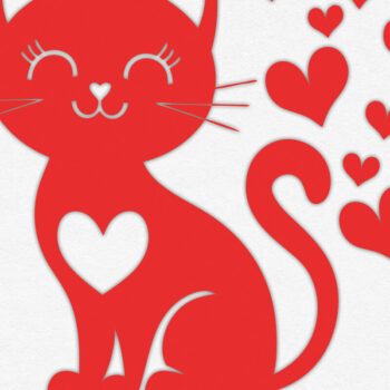 Intra απο ξύλο plywood 3mm-4mm πάχος – Valentine Cat Design 4 Δίασταση  40x30 cm INTRAFABR-115373309 - Image 3
