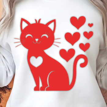 Intra απο ξύλο plywood 3mm-4mm πάχος – Valentine Cat Design 5 Δίασταση  40x30 cm INTRAFABR-115373355 - Image 1