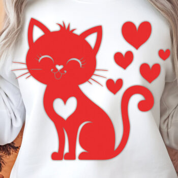 Intra απο ξύλο plywood 3mm-4mm πάχος – Valentine Cat Design 6 Δίασταση  40x30 cm INTRAFABR-115373485 - Image 3