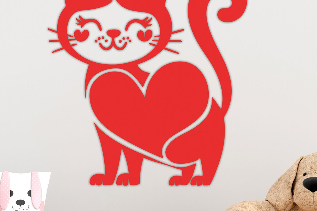 Intra απο ξύλο plywood 3mm-4mm πάχος – Valentine Cat Design 8 Δίασταση  40x30 cm INTRAFABR-115463017