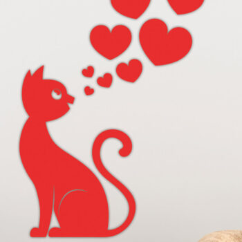 Intra απο ξύλο plywood 3mm-4mm πάχος – Valentine Cat Design 9 Δίασταση  40x30 cm INTRAFABR-115463067 - Image 2