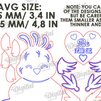 Intra απο ξύλο plywood 3mm-4mm πάχος – Κοτόπουλο Valentine με καρδιάς Δίασταση  20x20 cm INTRAFABR-114206062 - Image 3