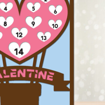 Intra απο ξύλο plywood 3mm-4mm πάχος – Αντίστροφη μέτρηση για τον Άγιο Βαλεντίνο | Ημερολόγιο του Αγίου Βαλεντίνου Δίασταση  20x20 cm INTRAFABR-112427342 - Image 1