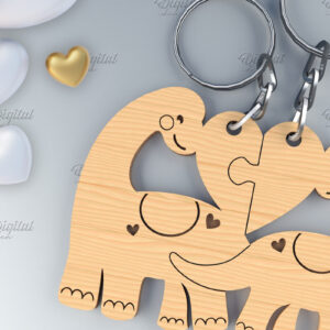 Intra απο ξύλο plywood 3mm-4mm πάχος – Μπρελόκ για ζευγάρια Αγίου Βαλεντίνου. Dino Δίασταση  5x5 cm INTRAFABR-84105790