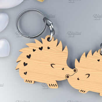 Intra απο ξύλο plywood 3mm-4mm πάχος – Μπρελόκ για ζευγάρια Αγίου Βαλεντίνου. Κουνέλια Δίασταση  5x5 cm INTRAFABR-84105899 - Image 1