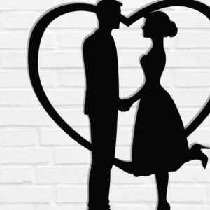 Intra απο ξύλο plywood 3mm-4mm πάχος – Αρχεία κοπής με λέιζερ Valentine Couple Δίασταση  20x20 cm INTRAFABR-118730576