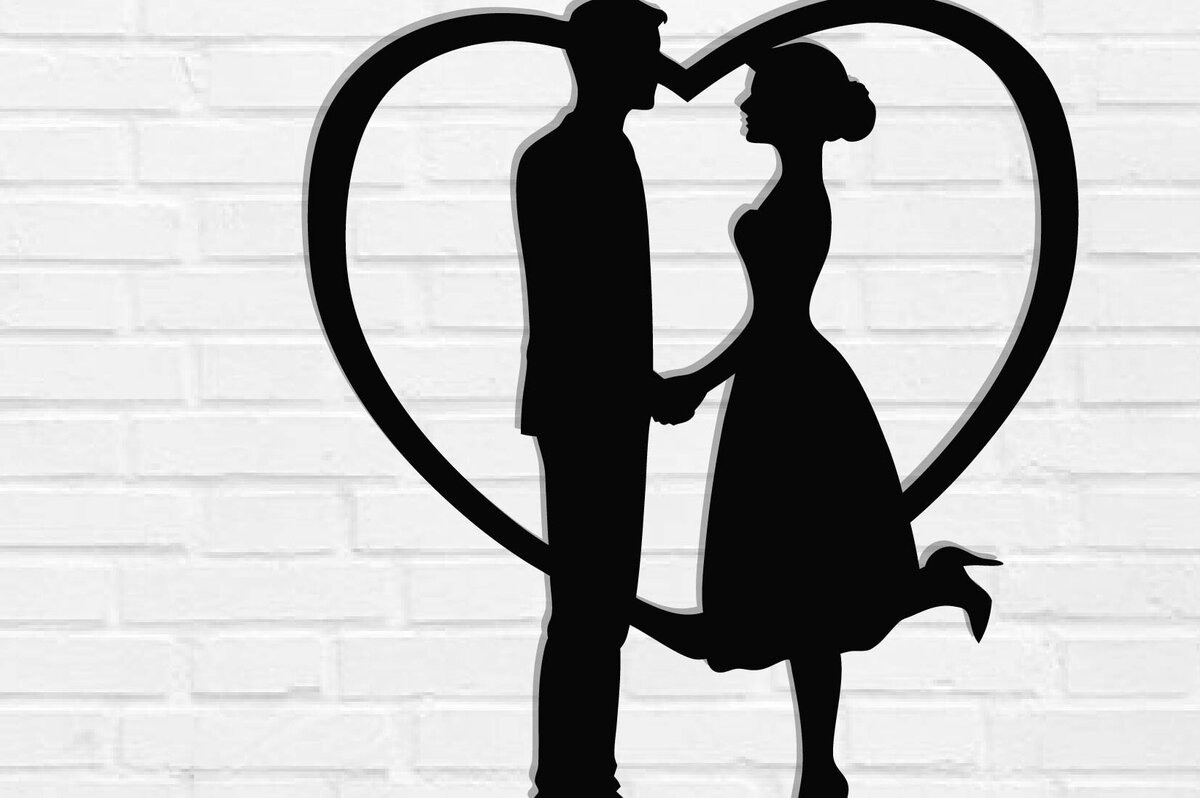 Intra απο ξύλο plywood 3mm-4mm πάχος – Αρχεία κοπής με λέιζερ Valentine Couple Δίασταση  20x20 cm INTRAFABR-118730576