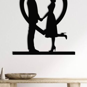 Intra απο ξύλο plywood 3mm-4mm πάχος – Valentine Couple Wall Art Cut Laser Δίασταση  40x30 cm INTRAFABR-118730652 - Image 2