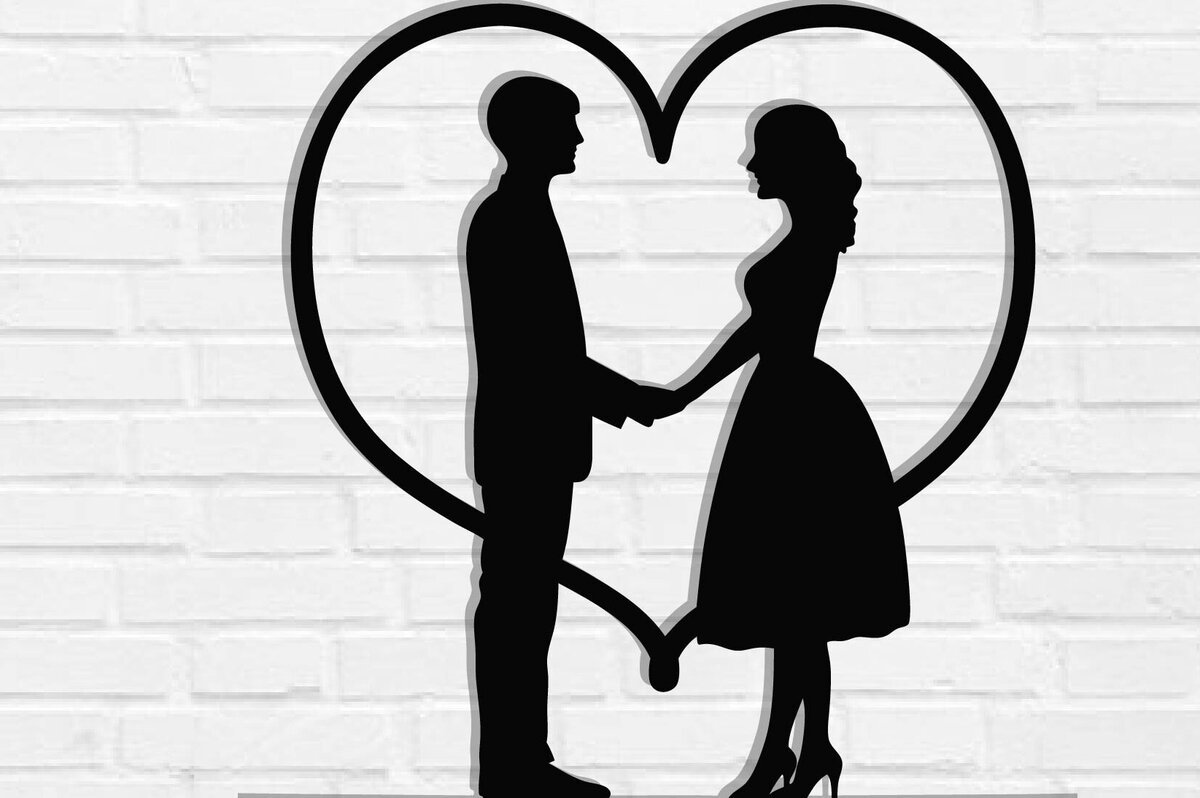 Intra απο ξύλο plywood 3mm-4mm πάχος – Valentine Couple Wall Art Cut Laser Δίασταση  40x30 cm INTRAFABR-118730283