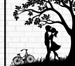 Intra απο ξύλο plywood 3mm-4mm πάχος – Κοπή λέιζερ τοίχου για ζευγάρια Valentine Δίασταση  40x30 cm INTRAFABR-112318452