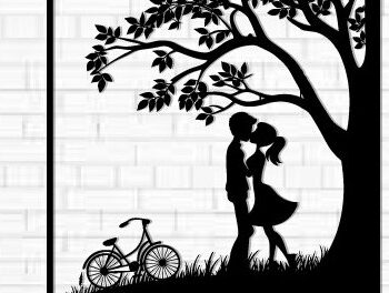 Intra απο ξύλο plywood 3mm-4mm πάχος – Κοπή λέιζερ τοίχου για ζευγάρια Valentine Δίασταση  40x30 cm INTRAFABR-112318452 - Image 1