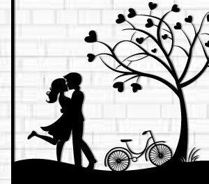 Intra απο ξύλο plywood 3mm-4mm πάχος – Κοπή λέιζερ τοίχου για ζευγάρια Valentine Δίασταση  40x30 cm INTRAFABR-112318482