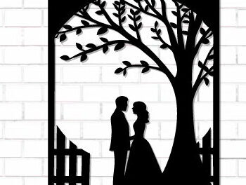 Intra απο ξύλο plywood 3mm-4mm πάχος – Κοπή λέιζερ τοίχου για ζευγάρια Valentine Δίασταση  40x30 cm INTRAFABR-112615311 - Image 1