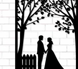 Intra απο ξύλο plywood 3mm-4mm πάχος – Κοπή λέιζερ τοίχου για ζευγάρια Valentine Δίασταση  40x30 cm INTRAFABR-112615326