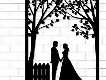 Intra απο ξύλο plywood 3mm-4mm πάχος – Κοπή λέιζερ τοίχου για ζευγάρια Valentine Δίασταση  40x30 cm INTRAFABR-112615326 - Image 1