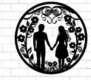 Intra απο ξύλο plywood 3mm-4mm πάχος – Κοπή λέιζερ τοίχου για ζευγάρια Valentine Δίασταση  40x30 cm INTRAFABR-112615519