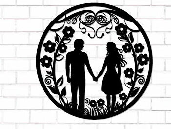 Intra απο ξύλο plywood 3mm-4mm πάχος – Κοπή λέιζερ τοίχου για ζευγάρια Valentine Δίασταση  40x30 cm INTRAFABR-112615519 - Image 1