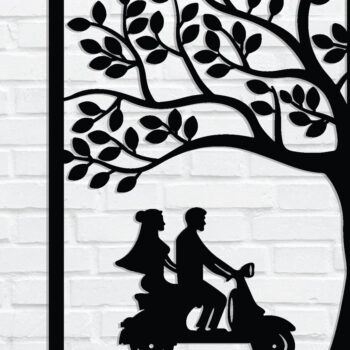 Intra απο ξύλο plywood 3mm-4mm πάχος – Κοπή λέιζερ τοίχου για ζευγάρια Valentine Δίασταση  40x30 cm INTRAFABR-89610211 - Image 1