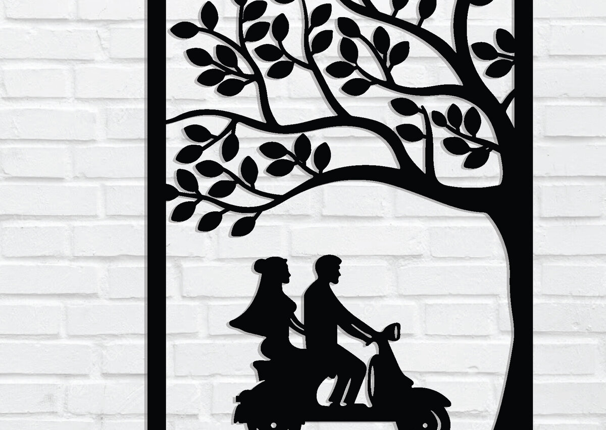 Intra απο ξύλο plywood 3mm-4mm πάχος – Κοπή λέιζερ τοίχου για ζευγάρια Valentine Δίασταση  40x30 cm INTRAFABR-89610211