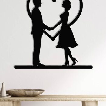 Intra απο ξύλο plywood 3mm-4mm πάχος – Κοπή λέιζερ τοίχου για ζευγάρια Valentine Δίασταση  40x30 cm INTRAFABR-118730183 - Image 2