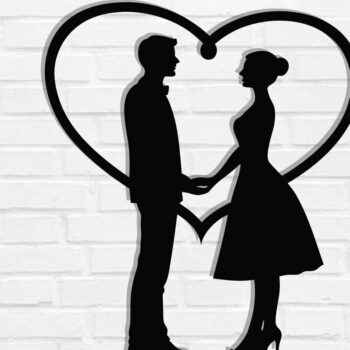 Intra απο ξύλο plywood 3mm-4mm πάχος – Κοπή λέιζερ τοίχου για ζευγάρια Valentine Δίασταση  40x30 cm INTRAFABR-118730407 - Image 1