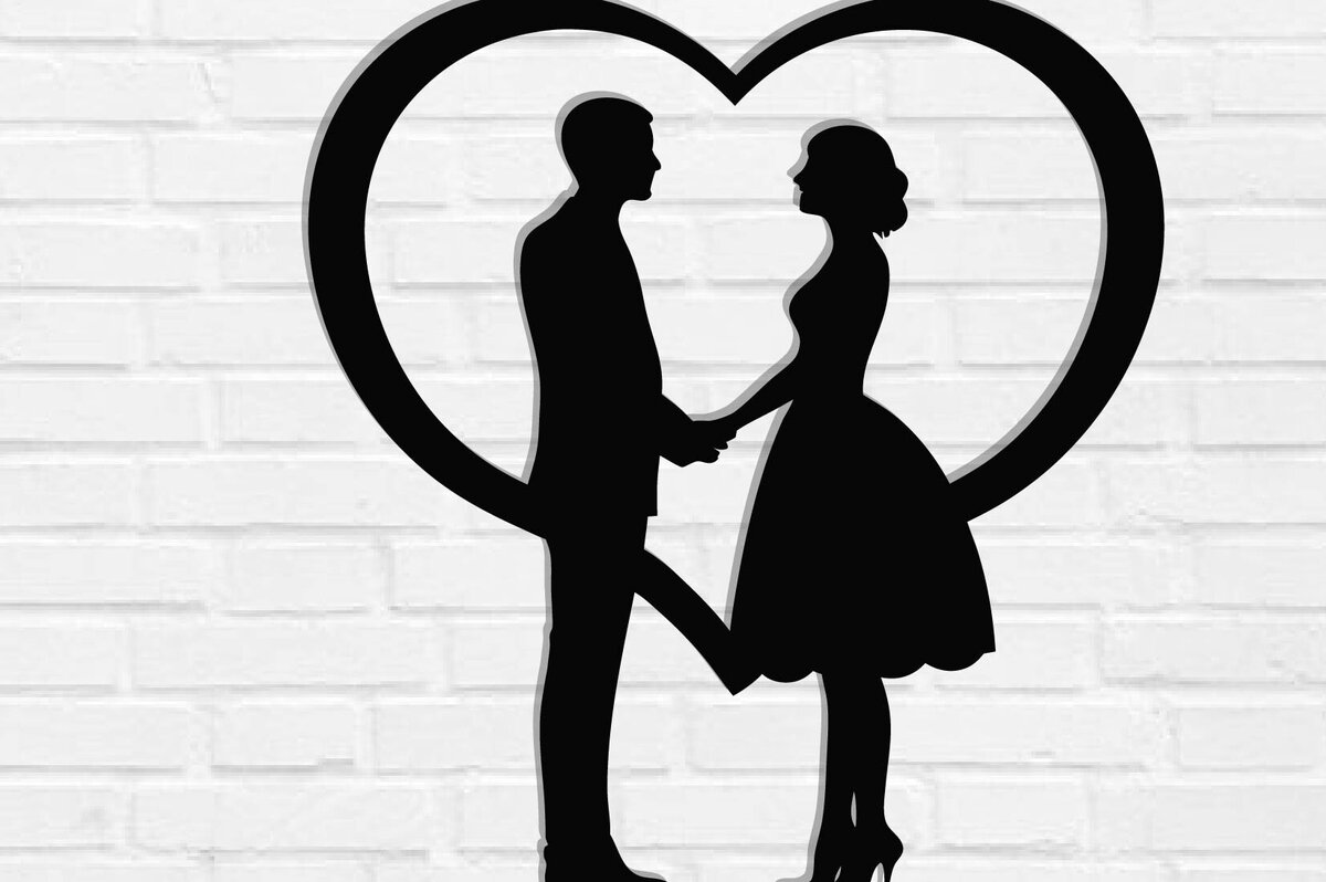 Intra απο ξύλο plywood 3mm-4mm πάχος – Κοπή λέιζερ τοίχου για ζευγάρια Valentine Δίασταση  40x30 cm INTRAFABR-118730632