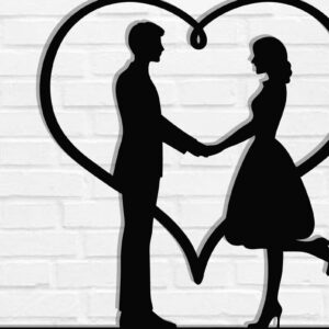 Intra απο ξύλο plywood 3mm-4mm πάχος – Κοπή λέιζερ τοίχου για ζευγάρια Valentine Δίασταση  40x30 cm INTRAFABR-118730692