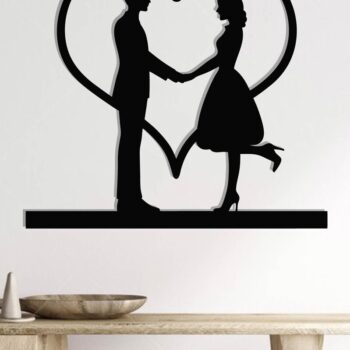 Intra απο ξύλο plywood 3mm-4mm πάχος – Κοπή λέιζερ τοίχου για ζευγάρια Valentine Δίασταση  40x30 cm INTRAFABR-118730692 - Image 2