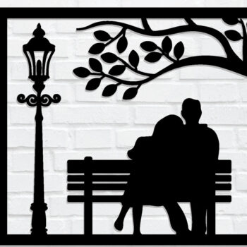 Intra απο ξύλο plywood 3mm-4mm πάχος – Κοπή λέιζερ τοίχου για ζευγάρια Valentine Δίασταση  40x30 cm INTRAFABR-89610697 - Image 1