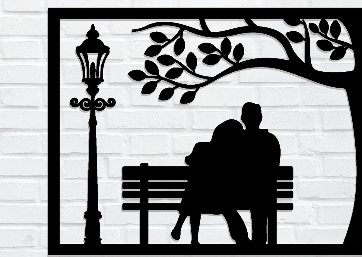 Intra απο ξύλο plywood 3mm-4mm πάχος – Κοπή λέιζερ τοίχου για ζευγάρια Valentine Δίασταση  40x30 cm INTRAFABR-89610697