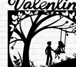 Intra απο ξύλο plywood 3mm-4mm πάχος – Κοπή λέιζερ τοίχου για ζευγάρια Valentine Δίασταση  40x30 cm INTRAFABR-112318355