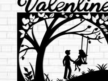 Intra απο ξύλο plywood 3mm-4mm πάχος – Κοπή λέιζερ τοίχου για ζευγάρια Valentine Δίασταση  40x30 cm INTRAFABR-112318355 - Image 1