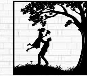 Intra απο ξύλο plywood 3mm-4mm πάχος – Κοπή λέιζερ τοίχου για ζευγάρια Valentine Δίασταση  40x30 cm INTRAFABR-112318367