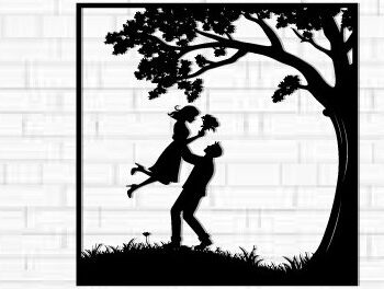 Intra απο ξύλο plywood 3mm-4mm πάχος – Κοπή λέιζερ τοίχου για ζευγάρια Valentine Δίασταση  40x30 cm INTRAFABR-112318367 - Image 1