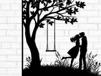 Intra απο ξύλο plywood 3mm-4mm πάχος – Κοπή λέιζερ τοίχου για ζευγάρια Valentine Δίασταση  40x30 cm INTRAFABR-112318389 - Image 1