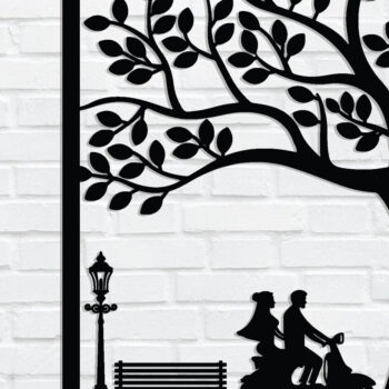 Intra απο ξύλο plywood 3mm-4mm πάχος – Κοπή λέιζερ τοίχου για ζευγάρια Valentine Δίασταση  40x30 cm INTRAFABR-89609995 - Image 1