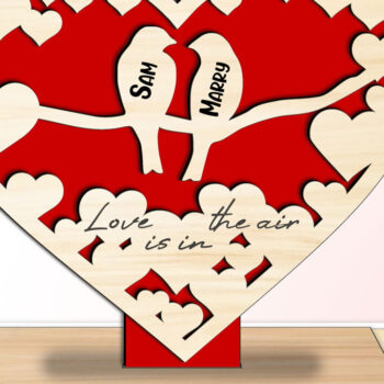 Intra απο ξύλο plywood 3mm-4mm πάχος – Δώρο αγάπης για την ημέρα του Αγίου Βαλεντίνου Δίασταση  20x20 cm INTRAFABR-113129227 - Image 1