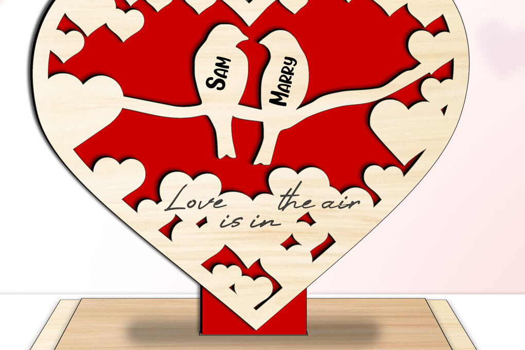 Intra απο ξύλο plywood 3mm-4mm πάχος – Δώρο αγάπης για την ημέρα του Αγίου Βαλεντίνου Δίασταση  20x20 cm INTRAFABR-113129227