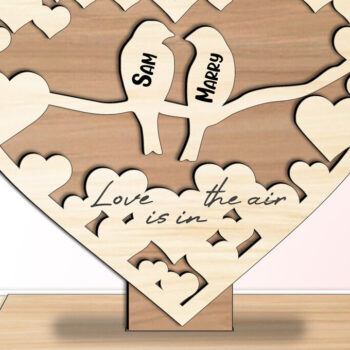 Intra απο ξύλο plywood 3mm-4mm πάχος – Δώρο αγάπης για την ημέρα του Αγίου Βαλεντίνου Δίασταση  20x20 cm INTRAFABR-113129227 - Image 3