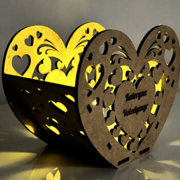 Intra απο ξύλο plywood 3mm-4mm πάχος – Διακόσμηση κεριών για την ημέρα του Αγίου Βαλεντίνου Δίασταση  20x20 cm INTRAFABR-115599714 - Image 1