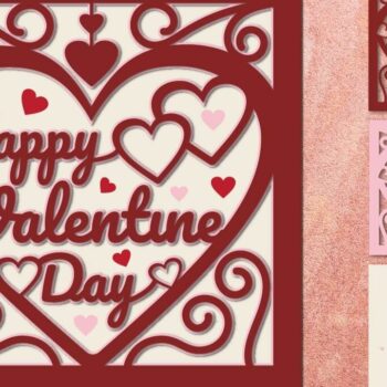 Intra απο ξύλο plywood 3mm-4mm πάχος – Κάρτα για την Ημέρα του Αγίου Βαλεντίνου - Πολυεπίπεδη κοπή χαρτιού Δίασταση  20x20 cm INTRAFABR-52886429 - Image 1