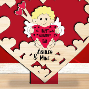 Intra απο ξύλο plywood 3mm-4mm πάχος – Ημέρα του Αγίου Βαλεντίνου Ζώδιο Ζευγάρι Έρως Αγάπη Δίασταση  20x20 cm INTRAFABR-113409235 - Image 1