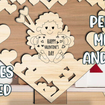 Intra απο ξύλο plywood 3mm-4mm πάχος – Ημέρα του Αγίου Βαλεντίνου Ζώδιο Ζευγάρι Έρως Αγάπη Δίασταση  20x20 cm INTRAFABR-113409235 - Image 3