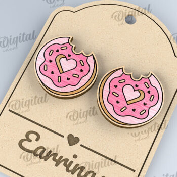 Intra απο ξύλο plywood 3mm-4mm πάχος – Σκουλαρίκια για την ημέρα του Αγίου Βαλεντίνου  κοπής με λέιζερ Δίασταση  5x5 cm INTRAFABR-110109259 - Image 1