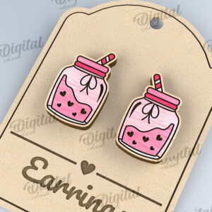 Intra απο ξύλο plywood 3mm-4mm πάχος – Σκουλαρίκια για την ημέρα του Αγίου Βαλεντίνου  κοπής με λέιζερ Δίασταση  5x5 cm INTRAFABR-110109311