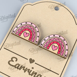 Intra απο ξύλο plywood 3mm-4mm πάχος – Σκουλαρίκια για την ημέρα του Αγίου Βαλεντίνου κοπής με λέιζερ Δίασταση 5x5 cm INTRAFABR-110109094