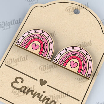 Intra απο ξύλο plywood 3mm-4mm πάχος – Σκουλαρίκια για την ημέρα του Αγίου Βαλεντίνου κοπής με λέιζερ Δίασταση 5x5 cm INTRAFABR-110109094 - Image 1